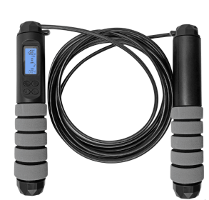 Athletic Works 10 ft. Adjustable Length Digital Weighted Jump Rope with Calorie Counter, Black