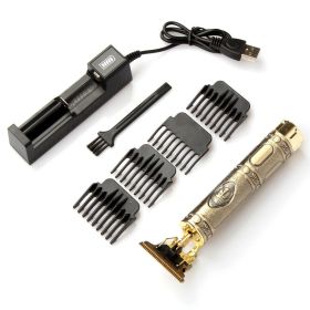 USB Electric Hair Clippers Rechargeable Shaver Beard Trimmer Professional Men Hair Cutting Machine Beard Barber Hair Cut (Option: Gold Buddha)