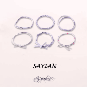 6 Pcs Scrunchies - Soft, Stretchy, And Detachable Hair Ties For Ponytails, Hair Elastics, Spiral Hair Ring, And Cute Hair Accessories - Perfect F (Option: Purple)